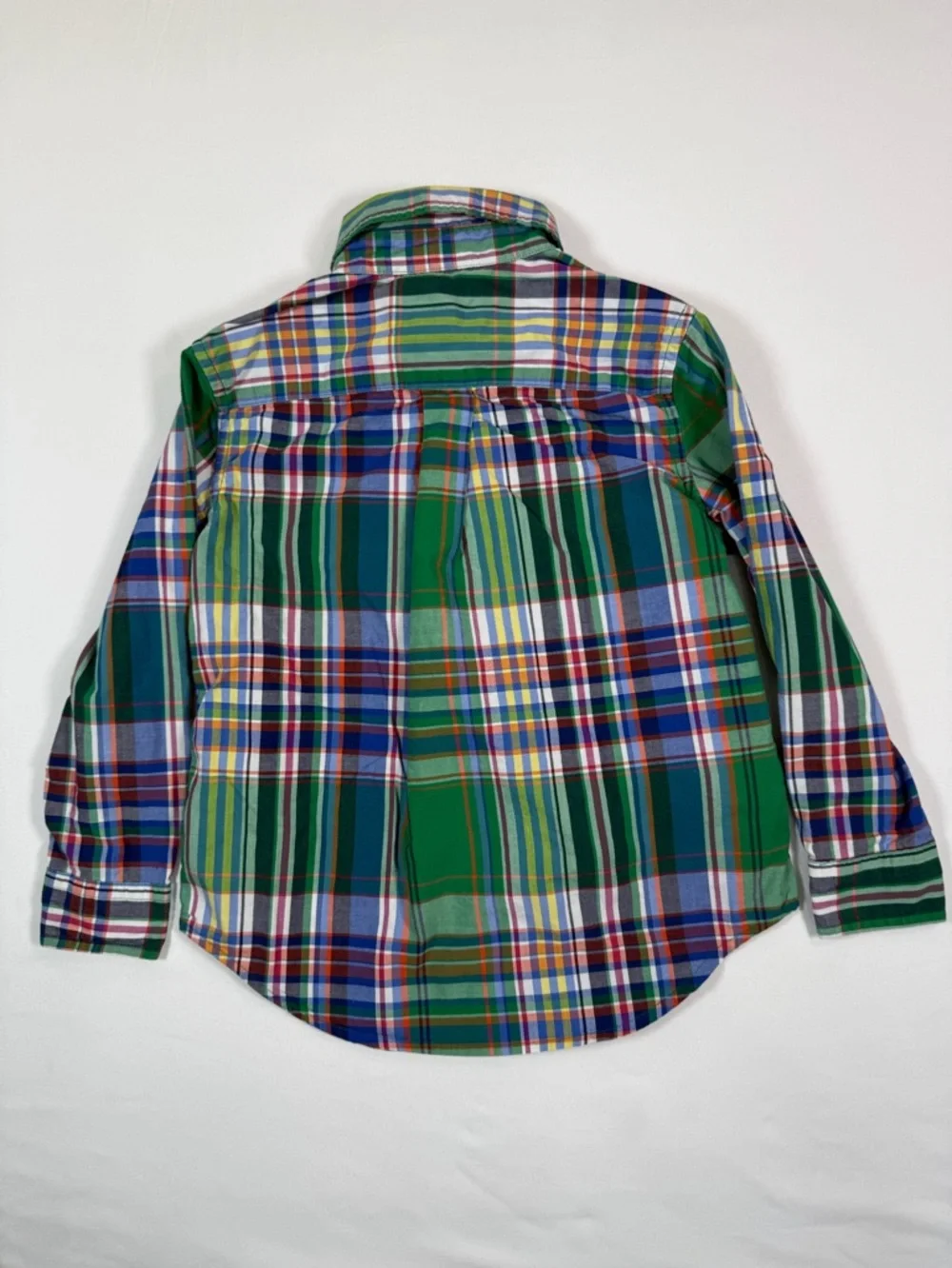 RALPH LAUREN Boys Button Down Shirt Size 4 Plaid Long Sleeve Cotton Classic‎